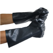 NMSAFETY Nitrile fully dipped coated interlock jersey gauntlet working glove